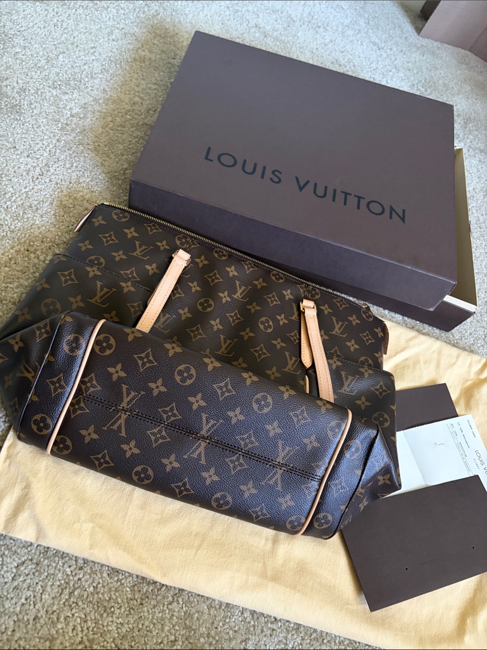 Authentic new Louis Vuitton Paperwork and Dust Bag in Cream and Brown - Picture 2 of 10